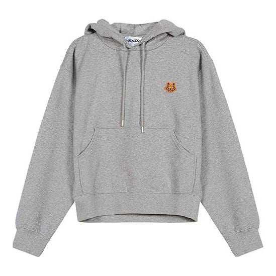 (WMNS) KENZO FW20 Small Tiger Head Loose hooded Long Sleeves Hoodie Pearl Gray FA62SW7774MD-94