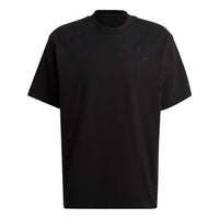 Men's adidas Solid Color Round Neck Pullover Short Sleeve Casual Black T-Shirt HK2890
