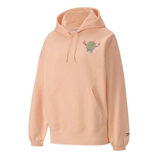 (WMNS) PUMA Downtown Graphic Printing Hoodie Orange 533049-27