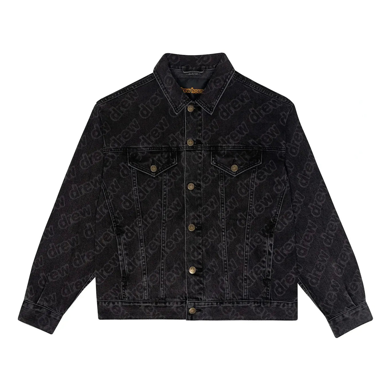 Drew House Oversized Trucker Jacket 'Black Secret Repeat' DR-FW22-524
