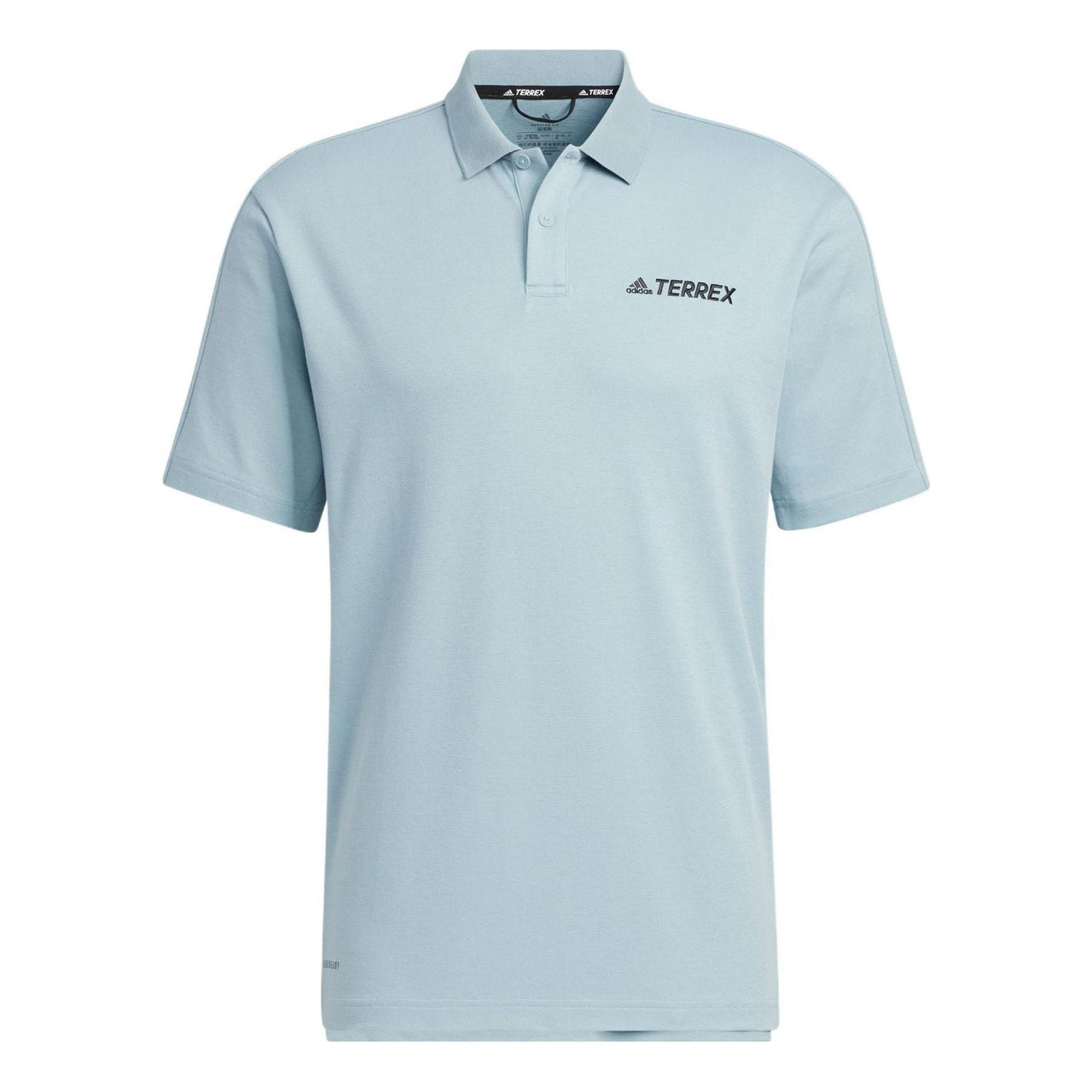 Men's adidas Terrex Tx Logo Solid Color Sports Short Sleeve Light Gray Polo Shirt HM3815