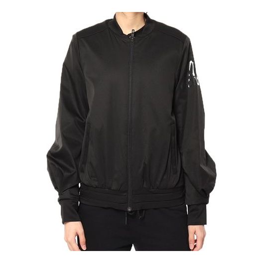 (WMNS) adidas Solid Color Zipper Casual Sports Jacket Black DX9706