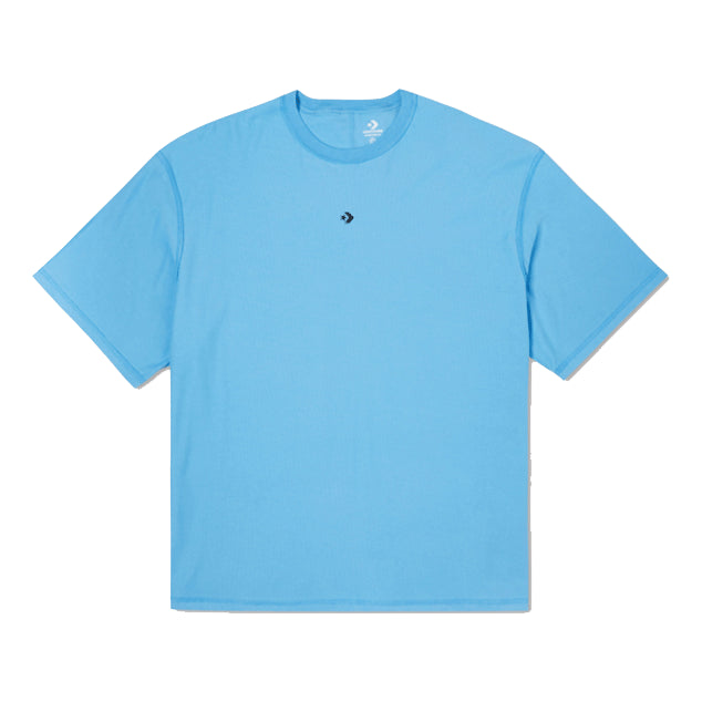 Converse Solid Color Loose Round Neck Short Sleeve Couple Style Blue 10020975-A13