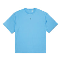 Converse Solid Color Loose Round Neck Short Sleeve Couple Style Blue 10020975-A13