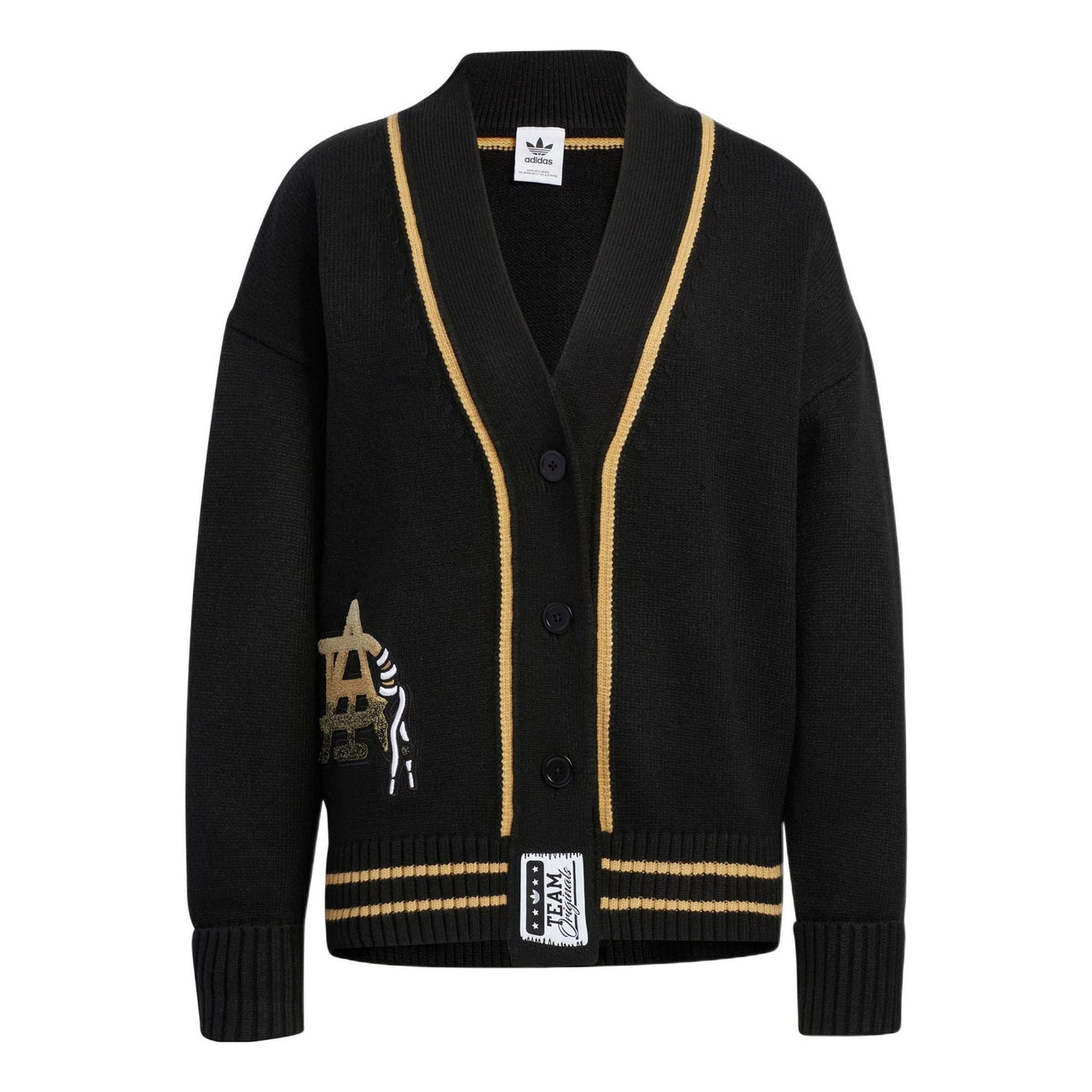 (WMNS) adidas Originals Clover Knitted Cardigan Sweater 'Black' HS9523