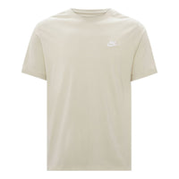 Men's Nike Embroidered Logo Breathable Micro Mark Solid Color Short Sleeve Beige T-Shirt AR4999-206