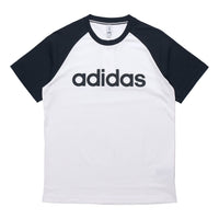 adidas neo M Esntl Rgln T Logo Printing Colorblock Sports Short Sleeve White GJ8945