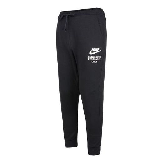 Men's Nike Logo Alphabet Printing Knit Bundle Feet Sports Pants/Trousers/Joggers Autumn Black DM6553-010