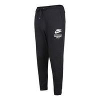 Men's Nike Logo Alphabet Printing Knit Bundle Feet Sports Pants/Trousers/Joggers Autumn Black DM6553-010