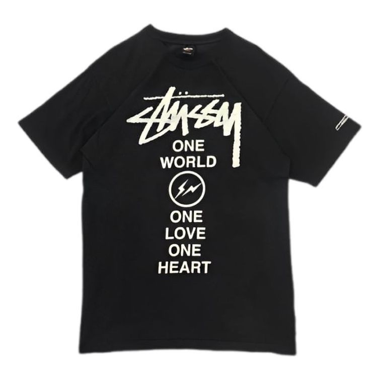 Stussy x Fragment Design 1 World 1 Love 1 Heart T-Shirt 'Black' 60IK2088