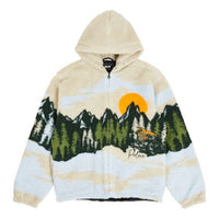 PALACE Unisex Hooded Fleece Printing Jacket White P19JK090