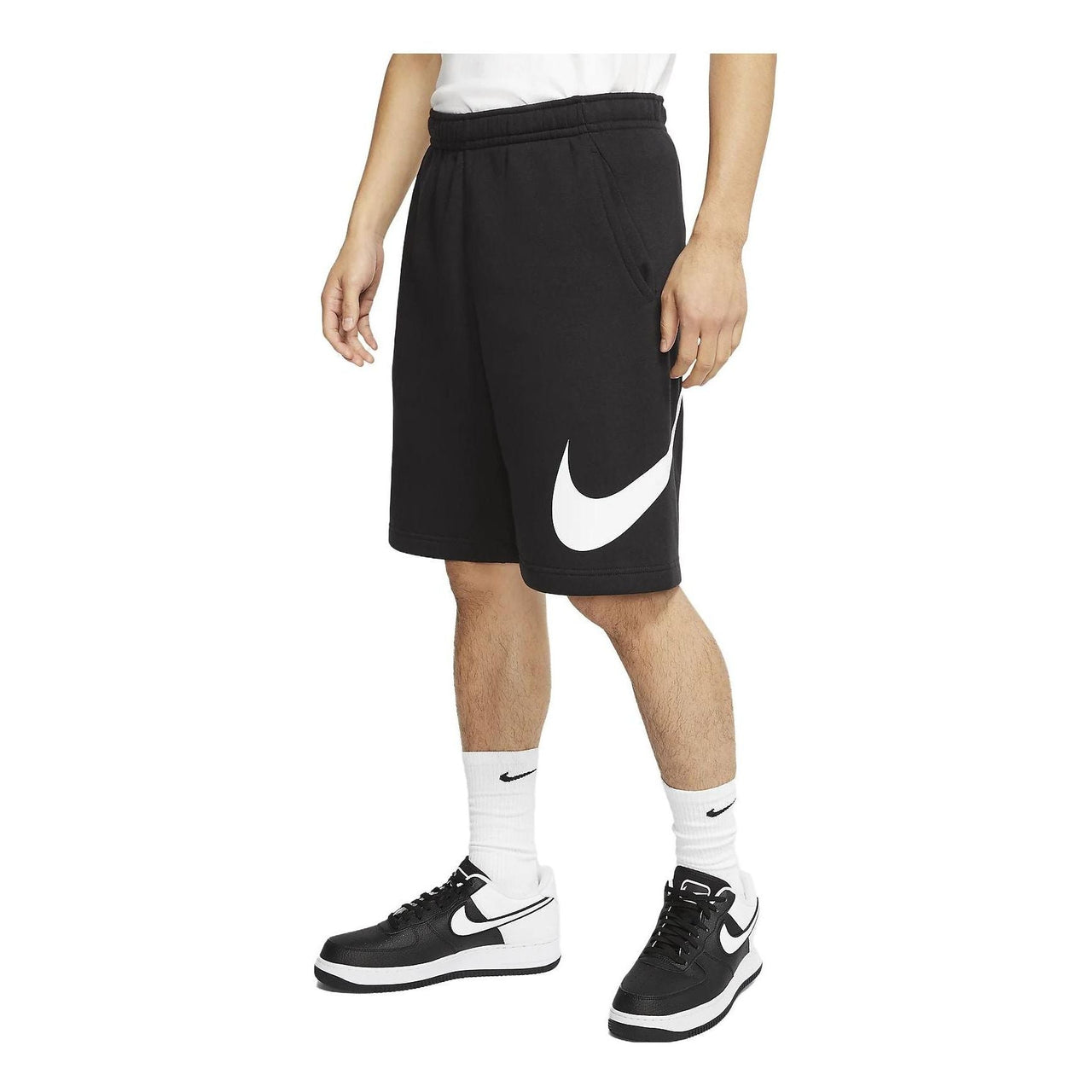 Nike Sportswear Club Graphic Shorts 'Black White' BV2721-010