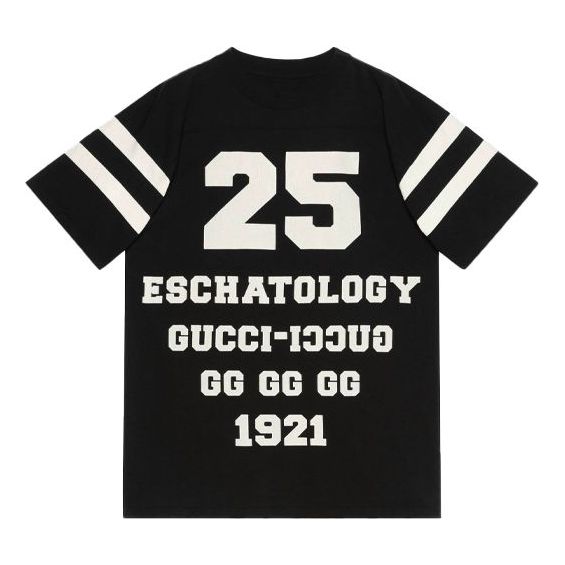 GUCCI SS21 1921 Series Alphabet Printing Casual Short Sleeve Black 660744-XJDKK-1289