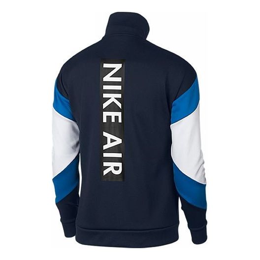 Nike Stand Collar Sports Splicing Colorblock Training Gym Jacket Navy Blue Dark blue AJ5322-451