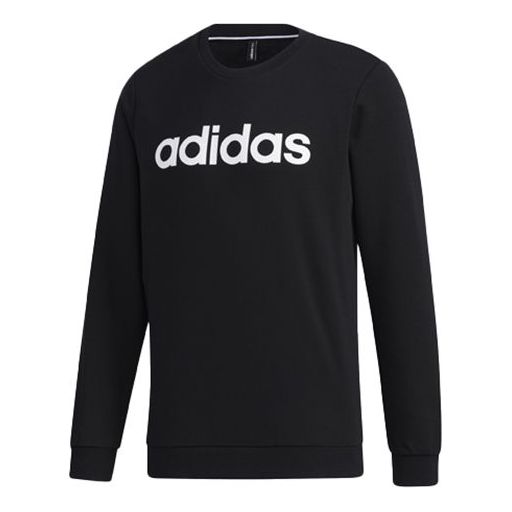 adidas neo M Esntl Logo SW Casual Sports Round Neck Knit Pullover Black GJ8925