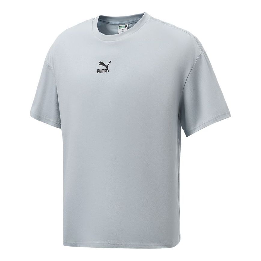 PUMA Sports Running Training Gym Breathable Round Neck Short Sleeve Light Blue 533100-61