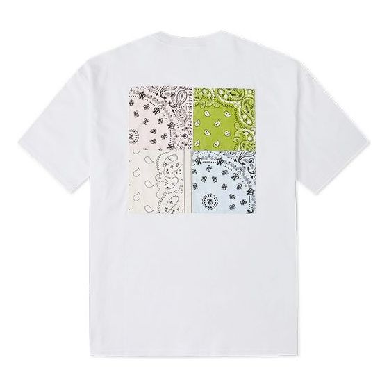 Converse Contrasting Colors cashew Loose Round Neck Short Sleeve Couple Style White 10023154-A01