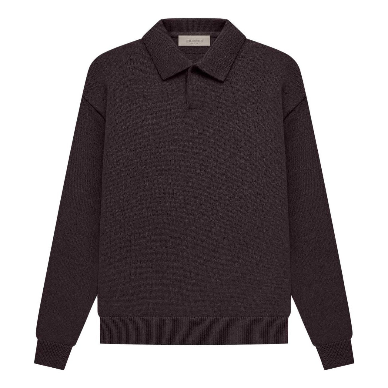 Fear of God Essentials SS23 Knit Long Sleeve Polo Shirt 'Plum' FOG-SS23-040