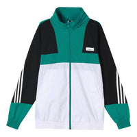 adidas neo M SS WRMLN WB Sports Windbreaker Jacket White Green Colorblock GE5499