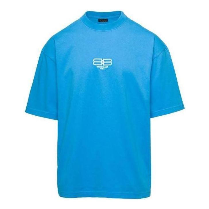 Balenciaga BB Paris Icon T-Shirt Medium Fit 'Blue Sky' 612966TMVG74090