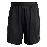 Men's adidas Printing Brand Logo Solid Color Gym Shorts Black HB6526