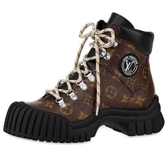 (WMNS) LOUIS VUITTON Ruby Flat Ranger Boots 'Brown Monogram with Black' 1AALYG
