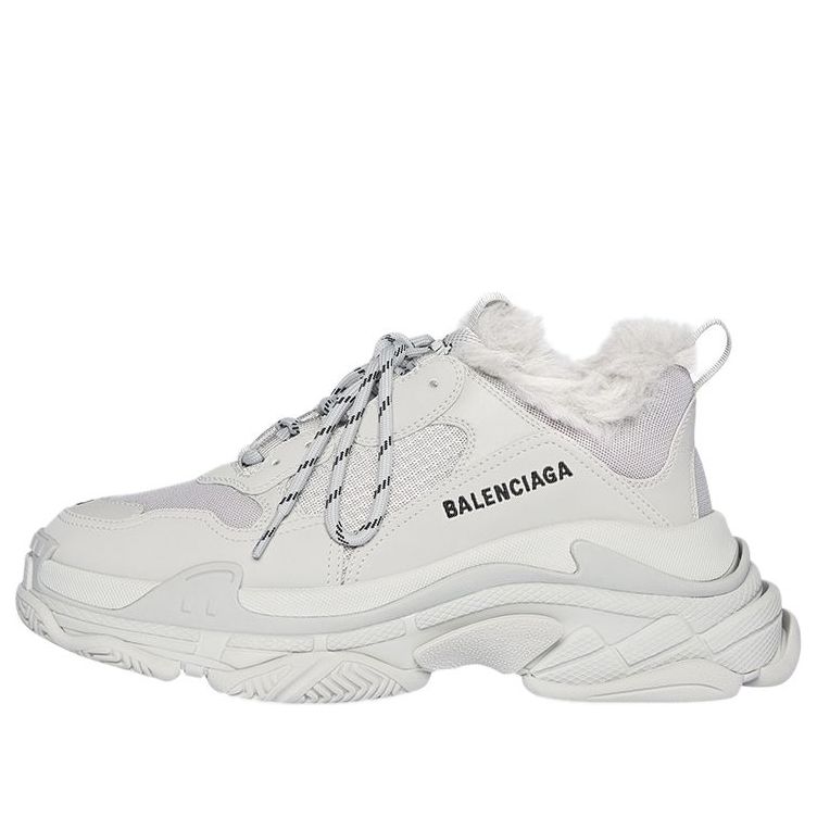 (WMNS) Balenciaga Triple S Sneaker 'Faux Fur - Grey' 668562W3CQ51210