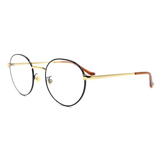 Gucci Circular Series Multi-Color Enamel Webbing Optical Glasses Frame Black Gold Color GG0581O-006