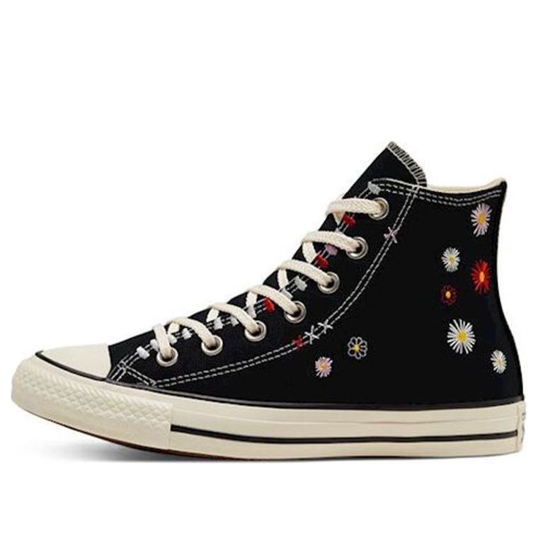 (WMNS) Converse Chuck Taylor All Star High 'Daisy Embroidery - Black' 567993C
