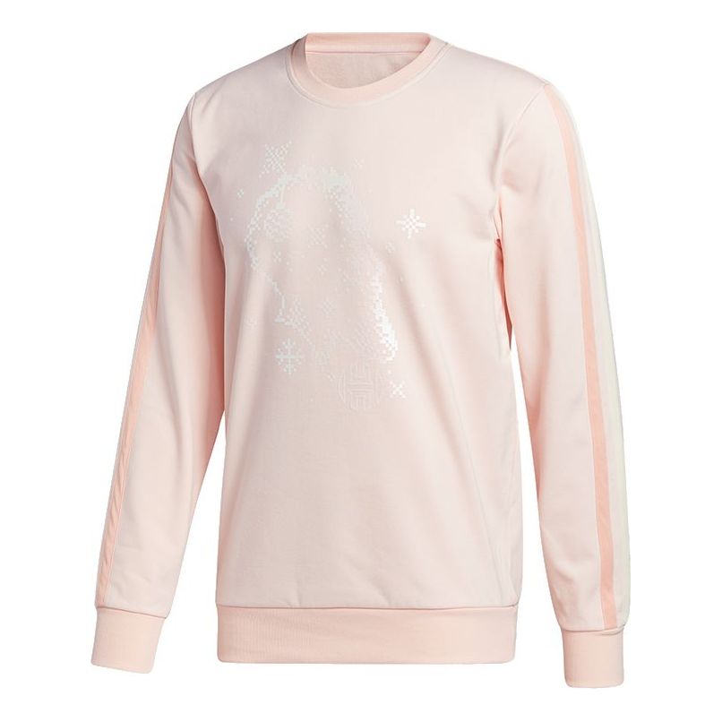 adidas Decorate Cr Basketball Casual Sports Stripe Round Neck Pink GU0508