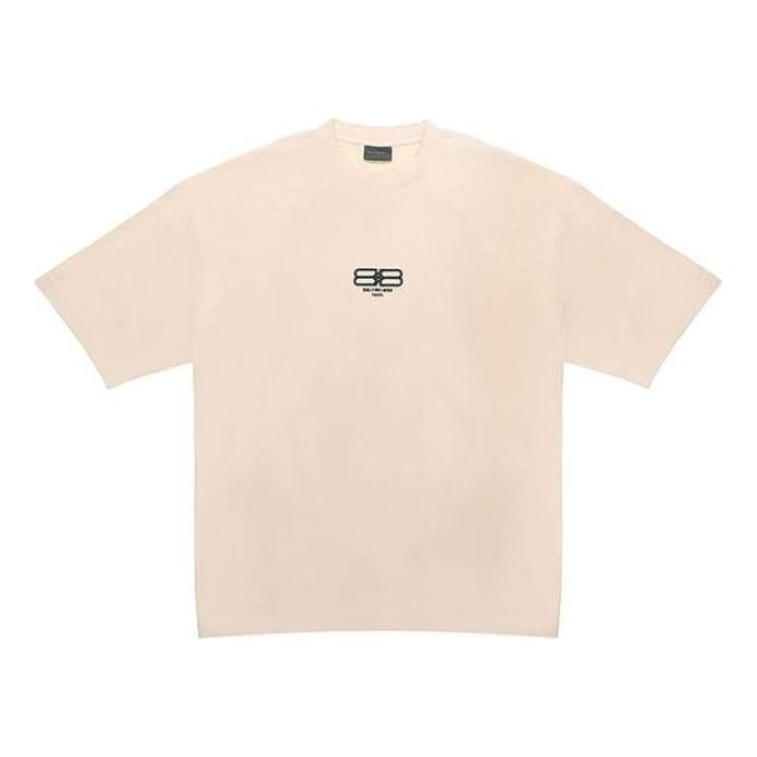 Balenciaga BB Paris Icon T-Shirt Medium Fit 'Beige Black' 612966TMVG79364