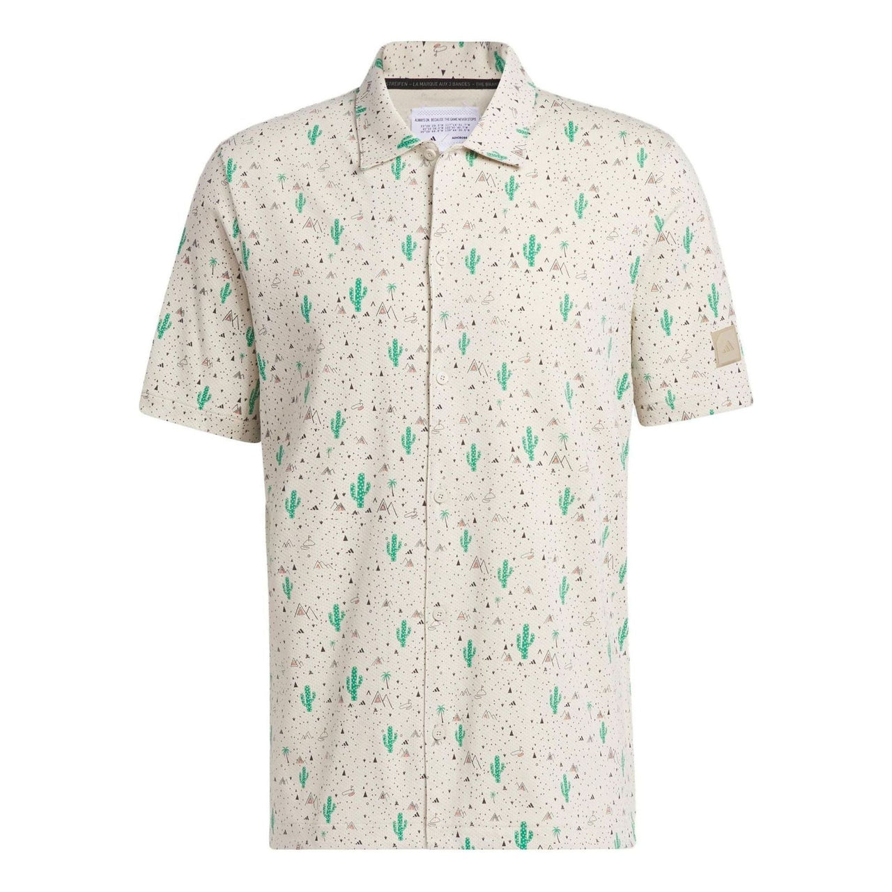 adidas Adicross Desert Button Golf Shirt 'Beige Green' HS5614