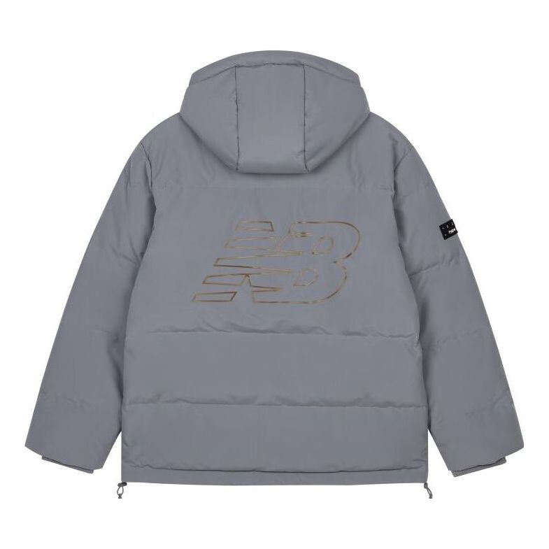 New Balance NB Logo Winter Down Jacket 'Light Grey' AMJ33339-TTM