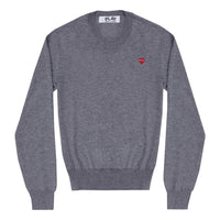 COMME des GARCONS PLAY L/S Basic T-Shirt Small Red Emblem 'Grey' AZ-N052-051-4