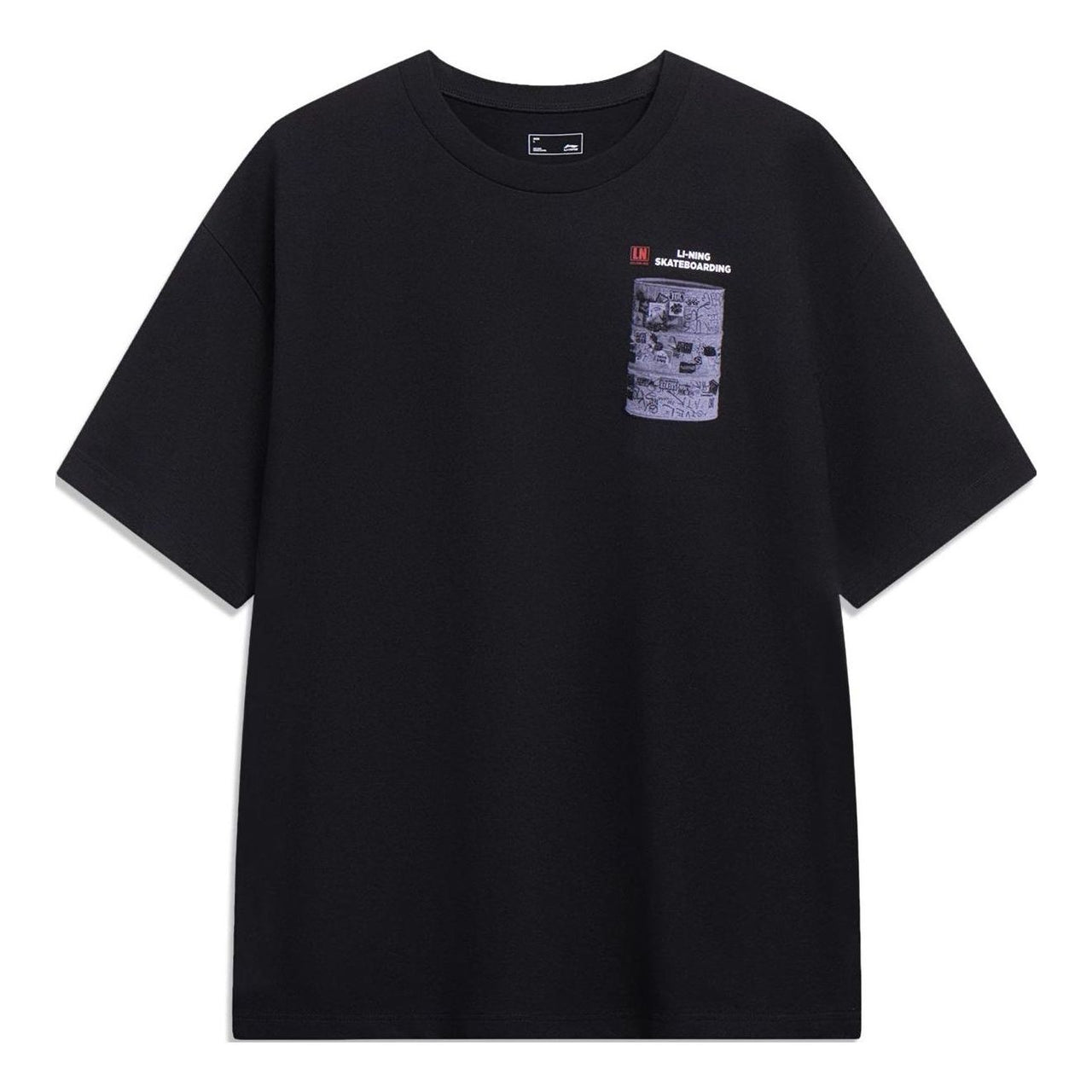 Li-Ning Skateboarding Graphic T-shirt 'Black' AHST071-1