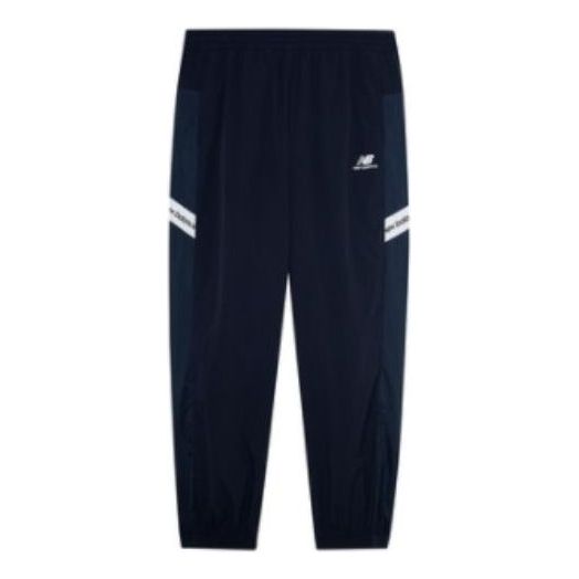 New Balance Logo Fleece Striped Joggers 'Navy White' 5TC2U553-NV