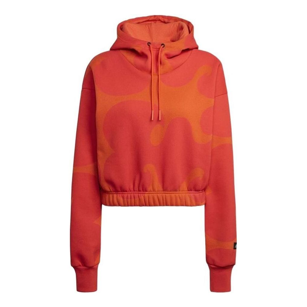 (WMNS) adidas X Marimekko Crop Hoodie 'Orange' HJ7306