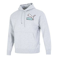 PUMA Colorblock Fandom Logo Hoodie 'Grey' 537749-04