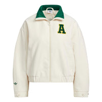 (WMNS) adidas Alphabet Print Stand Collar Zip-Up Sports Jacket 'White' IL6501