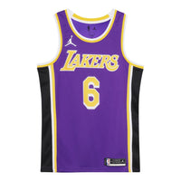 Men's Nike NBA Quick Dry Sports Basketball SW Fan Edition Version Los Angeles Lakers Lebron James No. 6 Purple Jersey CV9481-513