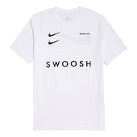 Nike Sportswear Swoosh Chest Sports Round Neck Short Sleeve White DH0030-100