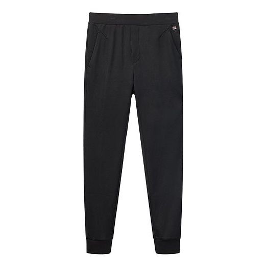 Men's FILA Knit Bundle Feet Sports Pants/Trousers/Joggers Black F11M028614F-BK