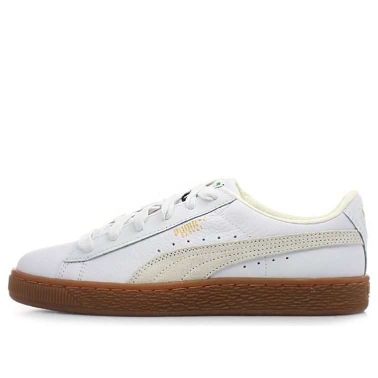 PUMA Basket Classic Rubber Retro Low Top Casual Skate Shoes Unisex White 365078-01
