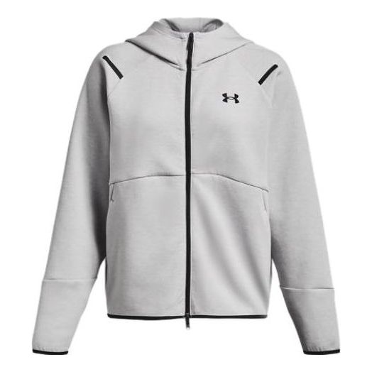 (WMNS) Under Armour Unstoppable Fleece Full Zip Jacket 'Light Grey' 1379842-011