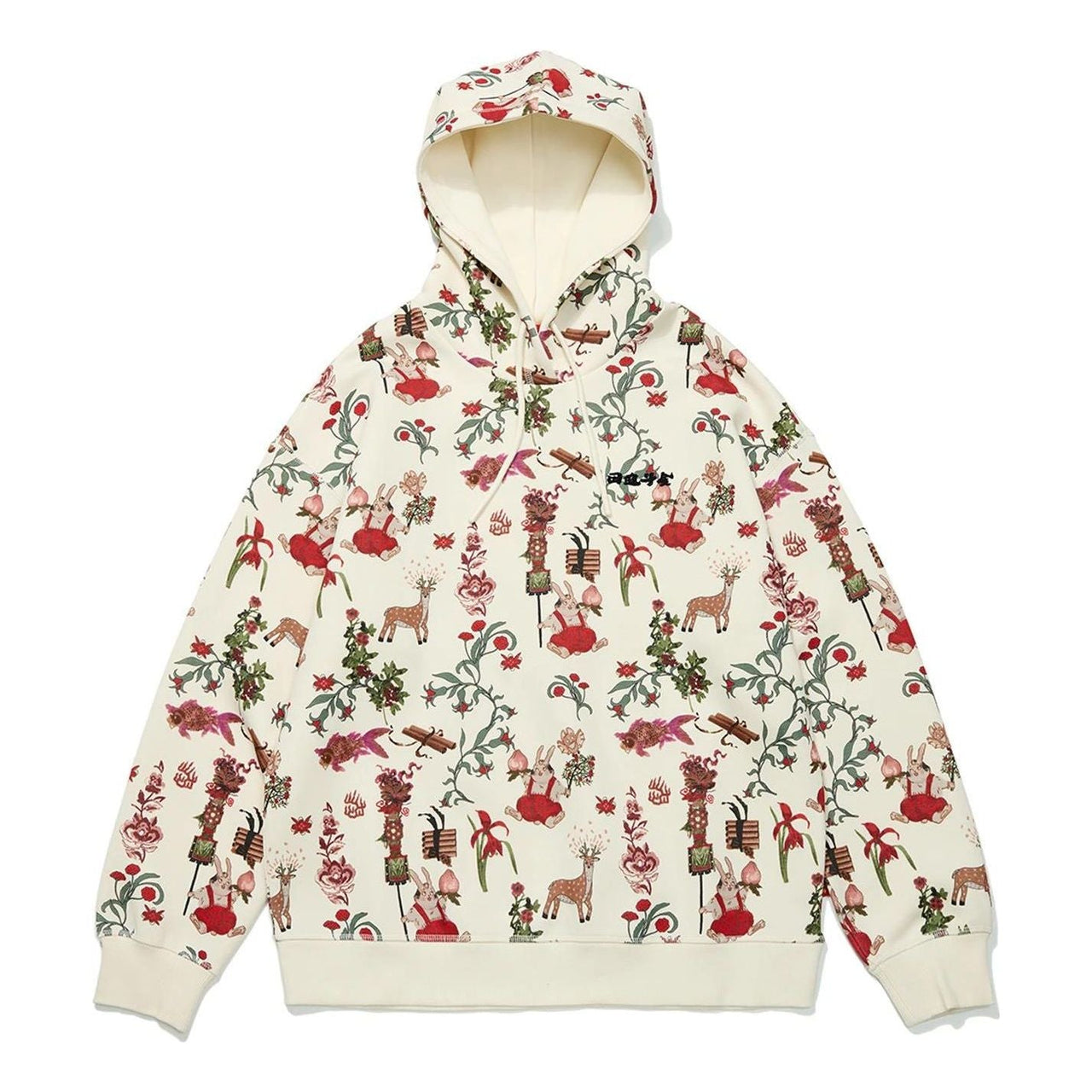 (WMNS) Li-Ning Rijindoujin All-Over Print Hoodie 'Beige' AWDT056-7