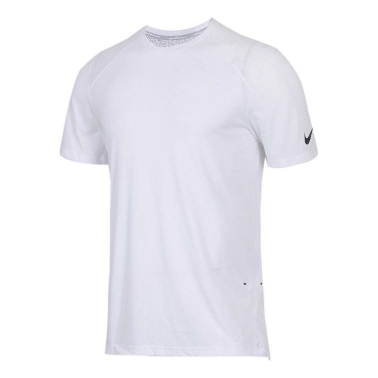 Men's Nike Solid Color Round Neck Pullover Brand Logo Printing Sports Short Sleeve White T-Shirt 830950-100