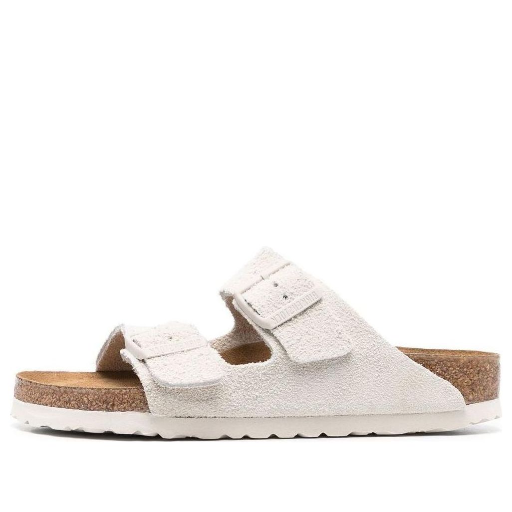 Birkenstock Arizona Soft Footbed Suede Leather Narrow Fit Sandals 'Antique White' 1024516