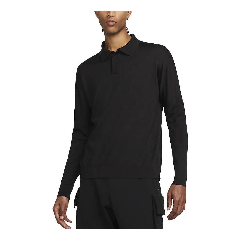 Nike ESC Long Sleeve Knit Polo 'Black' DV7462-010