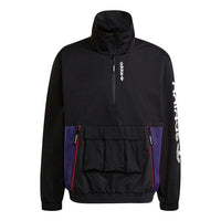 adidas originals G Outd Wb Sports Printing Cardigan Stand Collar Jacket Black H09356