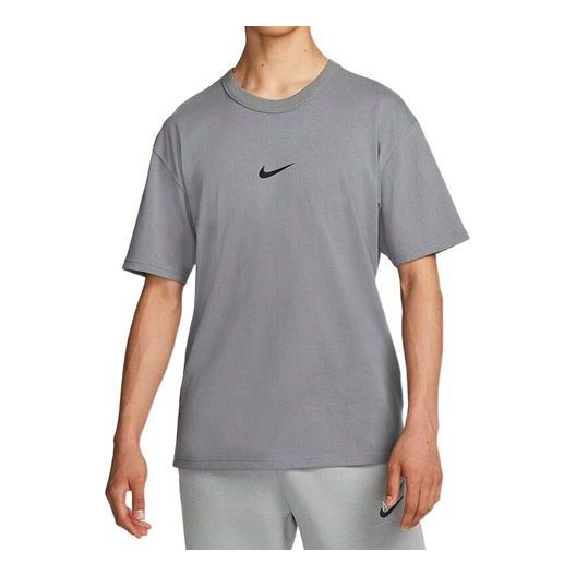 Nike Sportswear Premium Essentials Alphabet Logo Printing Round Neck Short Sleeve Gray DX6307-084